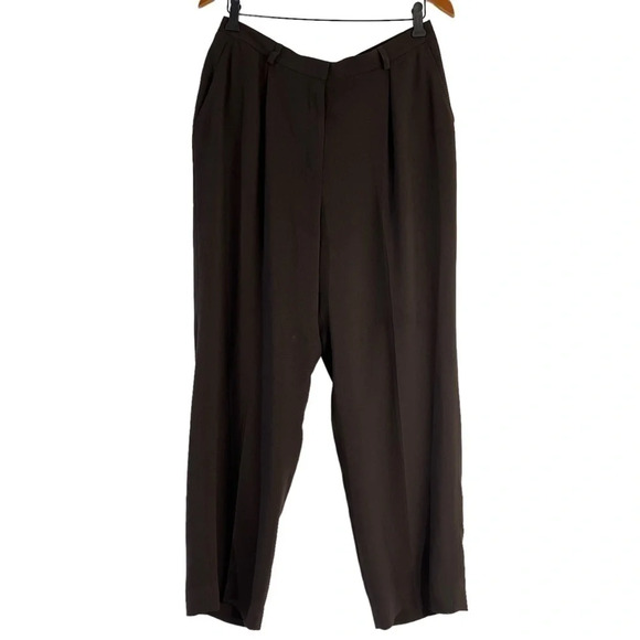 Jones New York Chocolate Brown Pants Size 12 Pockets Workwear Slacks Office Poly - Picture 1 of 7